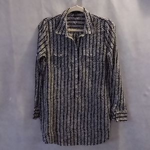 ♥️J.Crew tunic double pocket size 8 sheer buttons